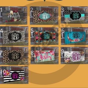 Decorated license plates with matching cup holders